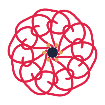 A 10-petal spiral flower with a stamen centre and a transparent background.