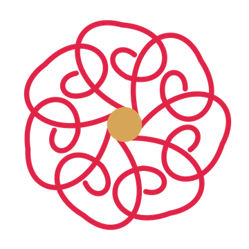 A 7-petal spiral flower with a seed centre and a transparent background.