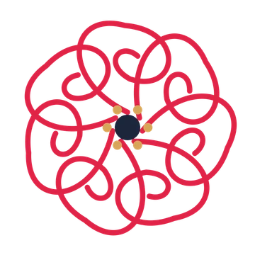 A 7-petal spiral flower with a stamen centre and a transparent background.