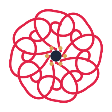 A 8-petal spiral flower with a stamen centre and a transparent background.
