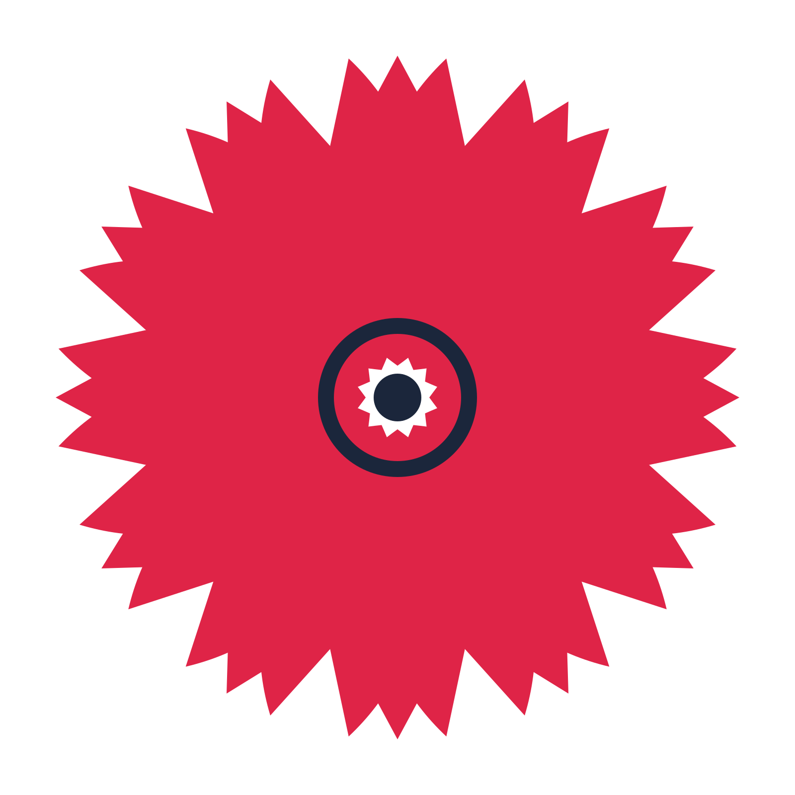 A 12-petal tulip flower with a ring centre and a transparent background.