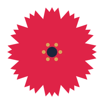 A 12-petal tulip flower with a stamen centre and a transparent background.