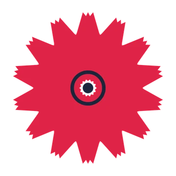 A 14-petal tulip flower with a ring centre and a transparent background.