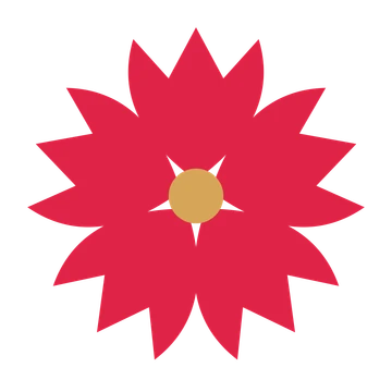 A 5-petal tulip flower with a seed centre and a transparent background.