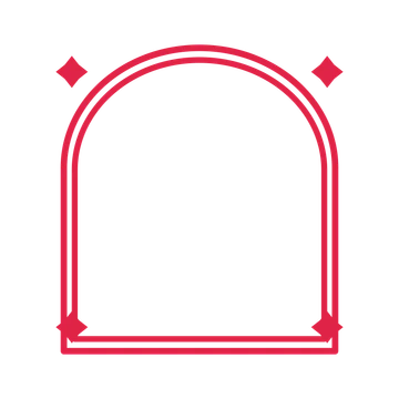 An open arch frame with diamond ornaments and a double border. The middle stays transparent for your text or photograph.