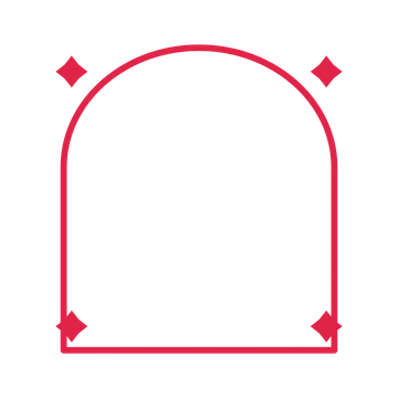 An open arch frame with diamond ornaments and a single border. The middle stays transparent for your text or photograph.