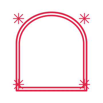 An open arch frame with fan ornaments and a double border. The middle stays transparent for your text or photograph.