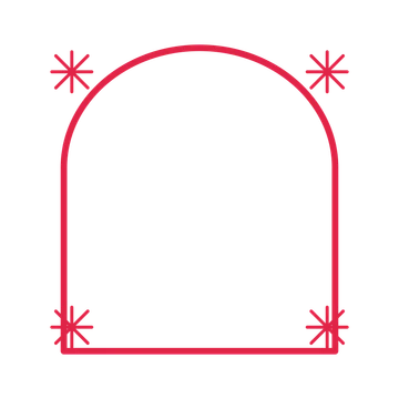 An open arch frame with fan ornaments and a single border. The middle stays transparent for your text or photograph.