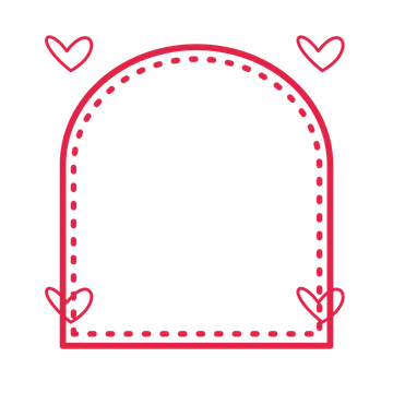 An open arch frame with loop ornaments and a dotted border. The middle stays transparent for your text or photograph.