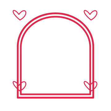 An open arch frame with loop ornaments and a double border. The middle stays transparent for your text or photograph.
