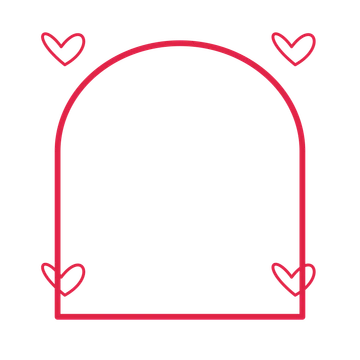An open arch frame with loop ornaments and a single border. The middle stays transparent for your text or photograph.