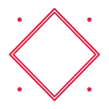 An open diamond frame with dot ornaments and a double border. The middle stays transparent for your text or photograph.