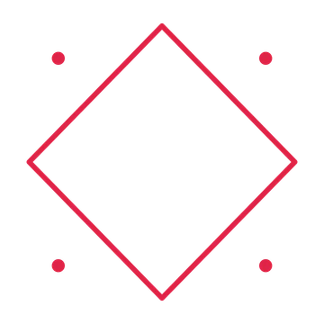 An open diamond frame with dot ornaments and a single border. The middle stays transparent for your text or photograph.