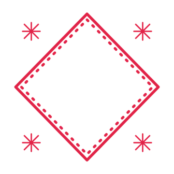 An open diamond frame with fan ornaments and a dotted border. The middle stays transparent for your text or photograph.