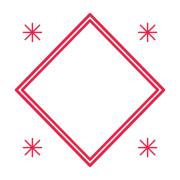 An open diamond frame with fan ornaments and a double border. The middle stays transparent for your text or photograph.