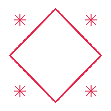 An open diamond frame with fan ornaments and a single border. The middle stays transparent for your text or photograph.