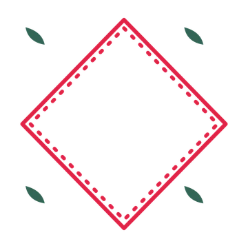 An open diamond frame with leaf ornaments and a dotted border. The middle stays transparent for your text or photograph.