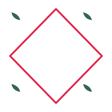 An open diamond frame with leaf ornaments and a single border. The middle stays transparent for your text or photograph.