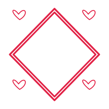 An open diamond frame with loop ornaments and a double border. The middle stays transparent for your text or photograph.