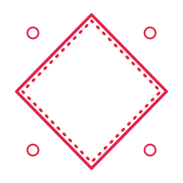 An open diamond frame with ring ornaments and a dotted border. The middle stays transparent for your text or photograph.