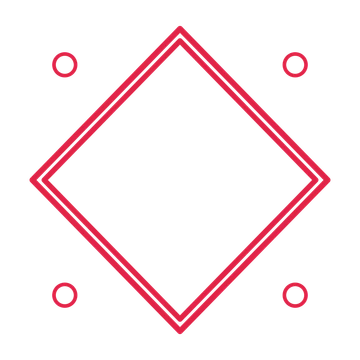 An open diamond frame with ring ornaments and a double border. The middle stays transparent for your text or photograph.