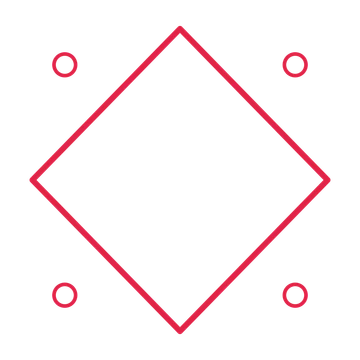An open diamond frame with ring ornaments and a single border. The middle stays transparent for your text or photograph.