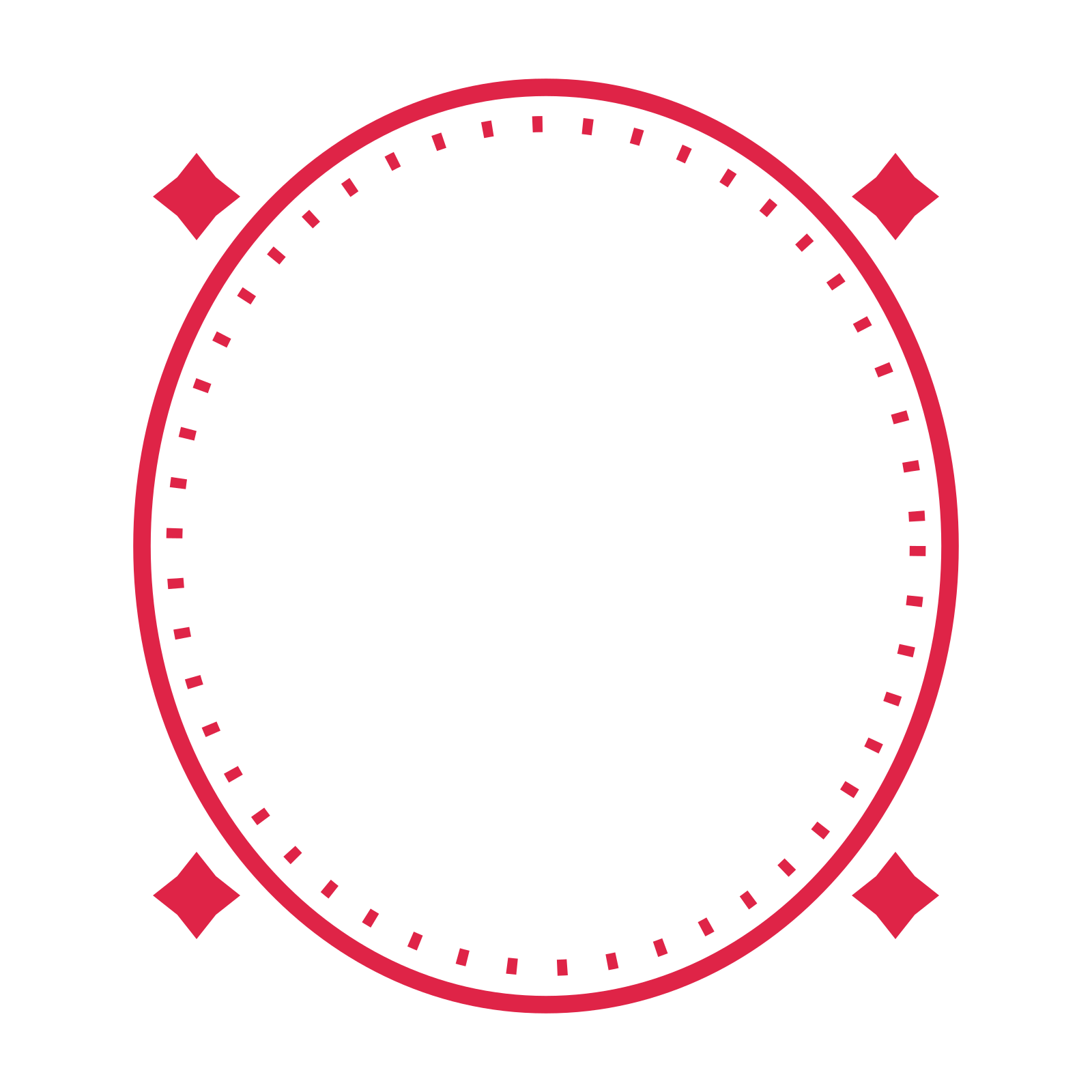 An open oval frame with diamond ornaments and a dotted border. The middle stays transparent for your text or photograph.