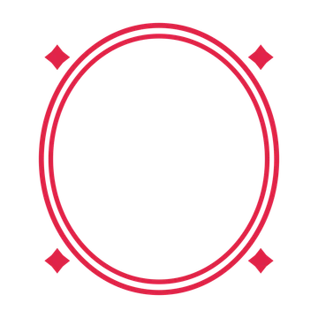 An open oval frame with diamond ornaments and a double border. The middle stays transparent for your text or photograph.