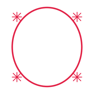 An open oval frame with fan ornaments and a single border. The middle stays transparent for your text or photograph.