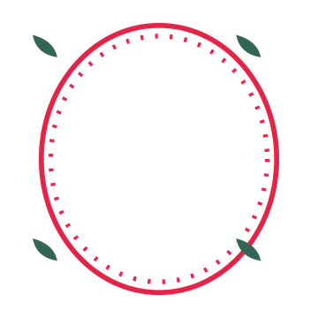 An open oval frame with leaf ornaments and a dotted border. The middle stays transparent for your text or photograph.