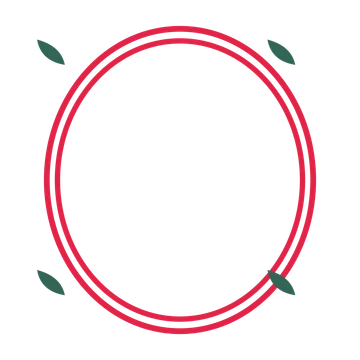 An open oval frame with leaf ornaments and a double border. The middle stays transparent for your text or photograph.