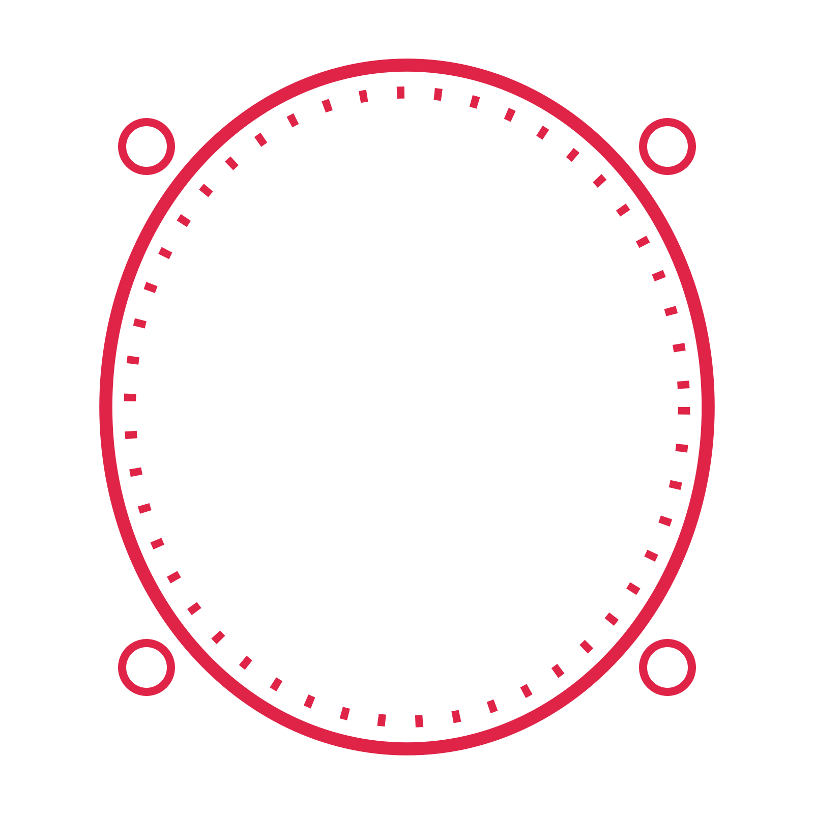 An open oval frame with ring ornaments and a dotted border. The middle stays transparent for your text or photograph.
