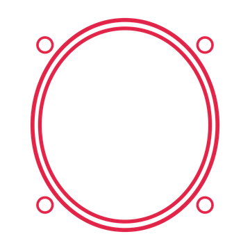 An open oval frame with ring ornaments and a double border. The middle stays transparent for your text or photograph.