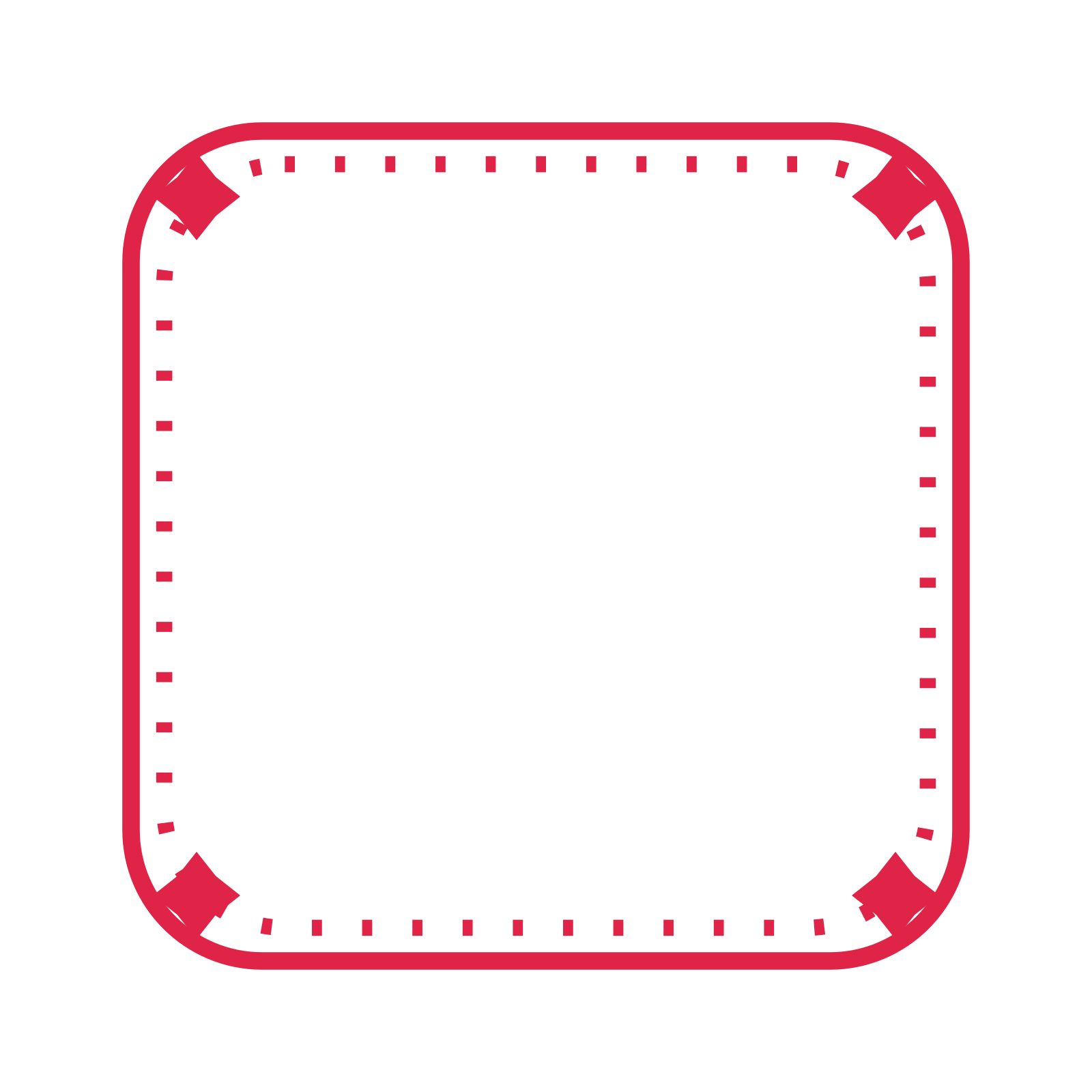 An open rounded frame with diamond ornaments and a dotted border. The middle stays transparent for your text or photograph.
