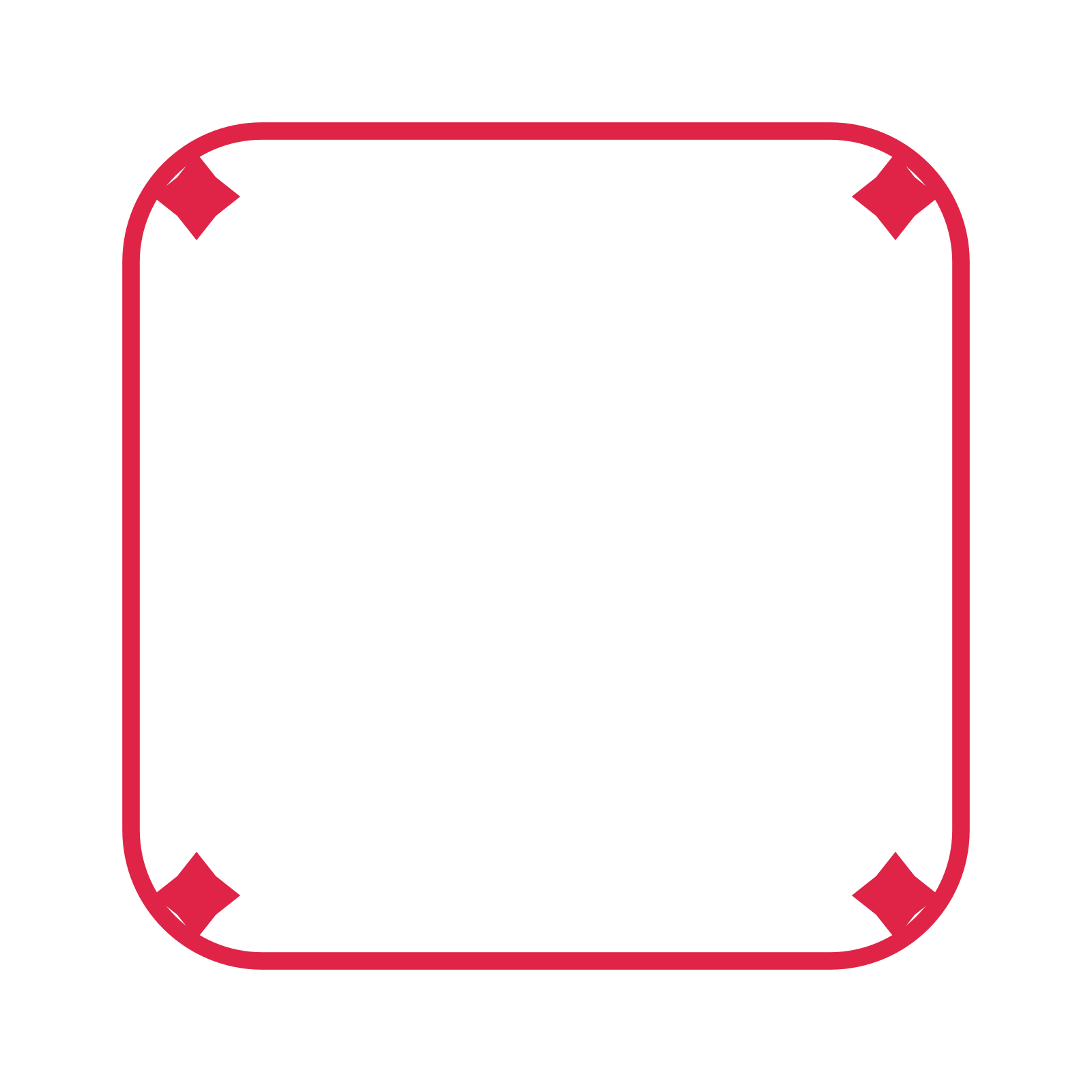 An open rounded frame with diamond ornaments and a single border. The middle stays transparent for your text or photograph.