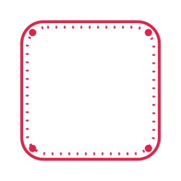 An open rounded frame with dot ornaments and a dotted border. The middle stays transparent for your text or photograph.