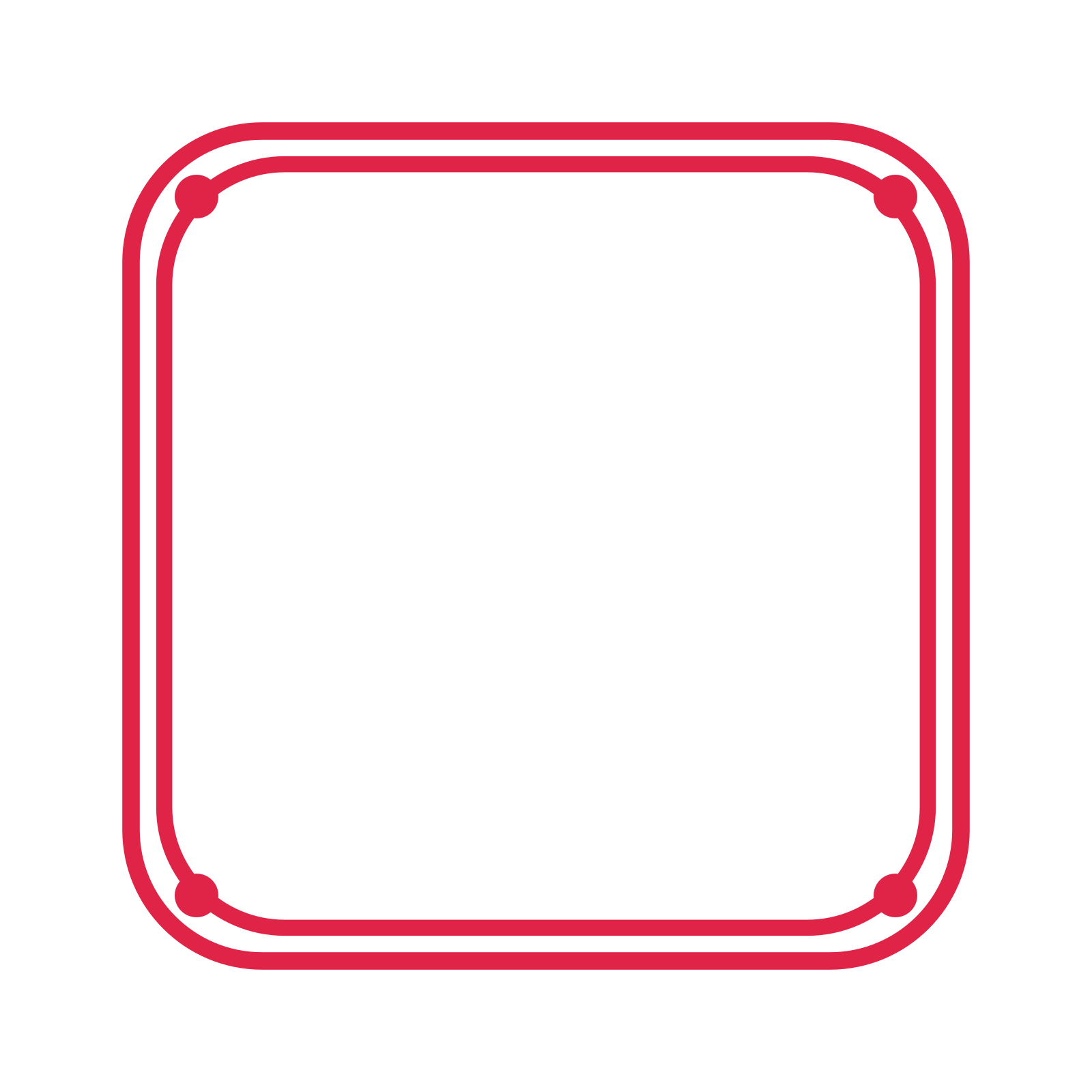 An open rounded frame with dot ornaments and a double border. The middle stays transparent for your text or photograph.