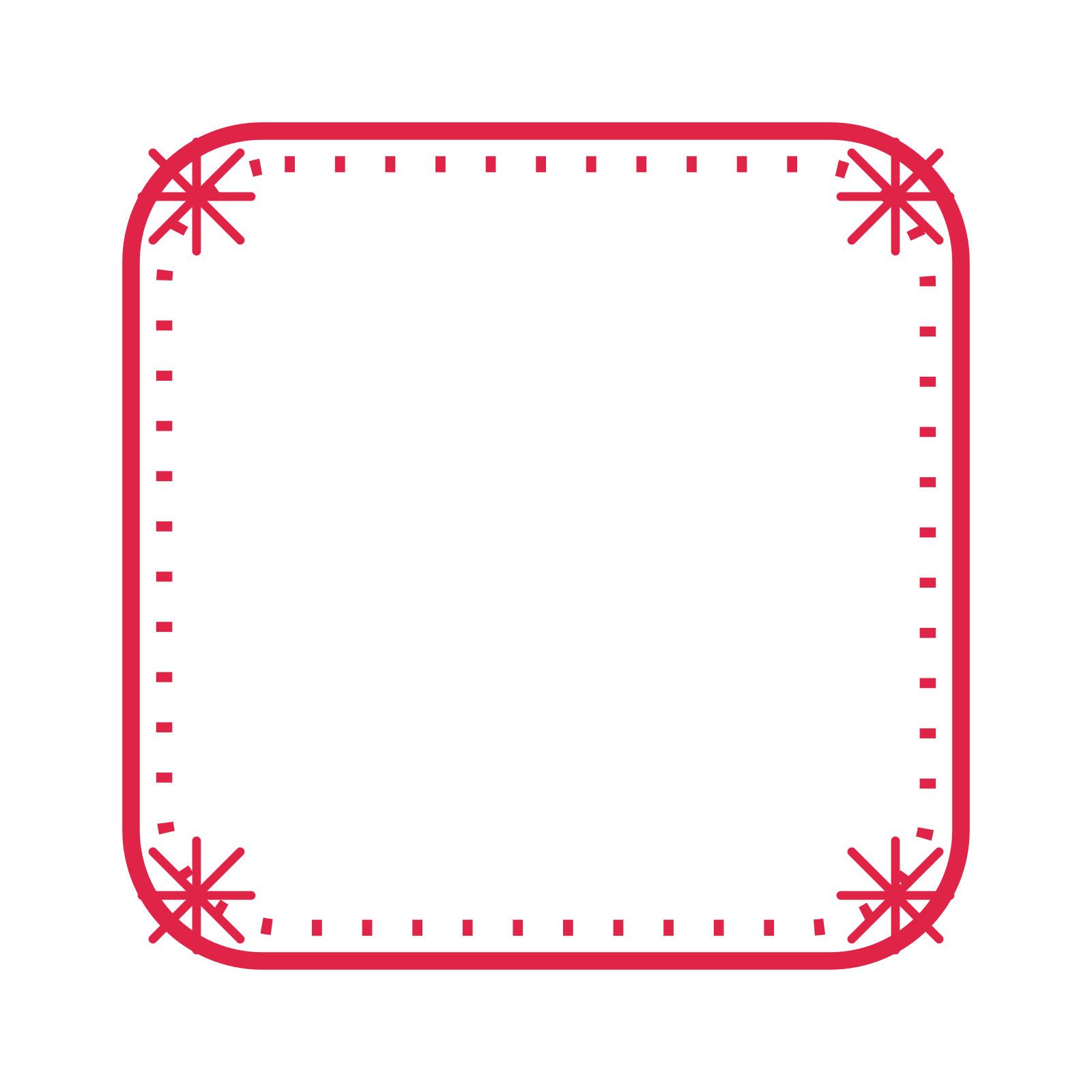 An open rounded frame with fan ornaments and a dotted border. The middle stays transparent for your text or photograph.