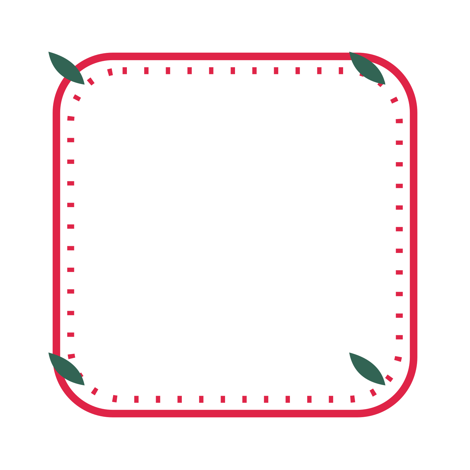 An open rounded frame with leaf ornaments and a dotted border. The middle stays transparent for your text or photograph.