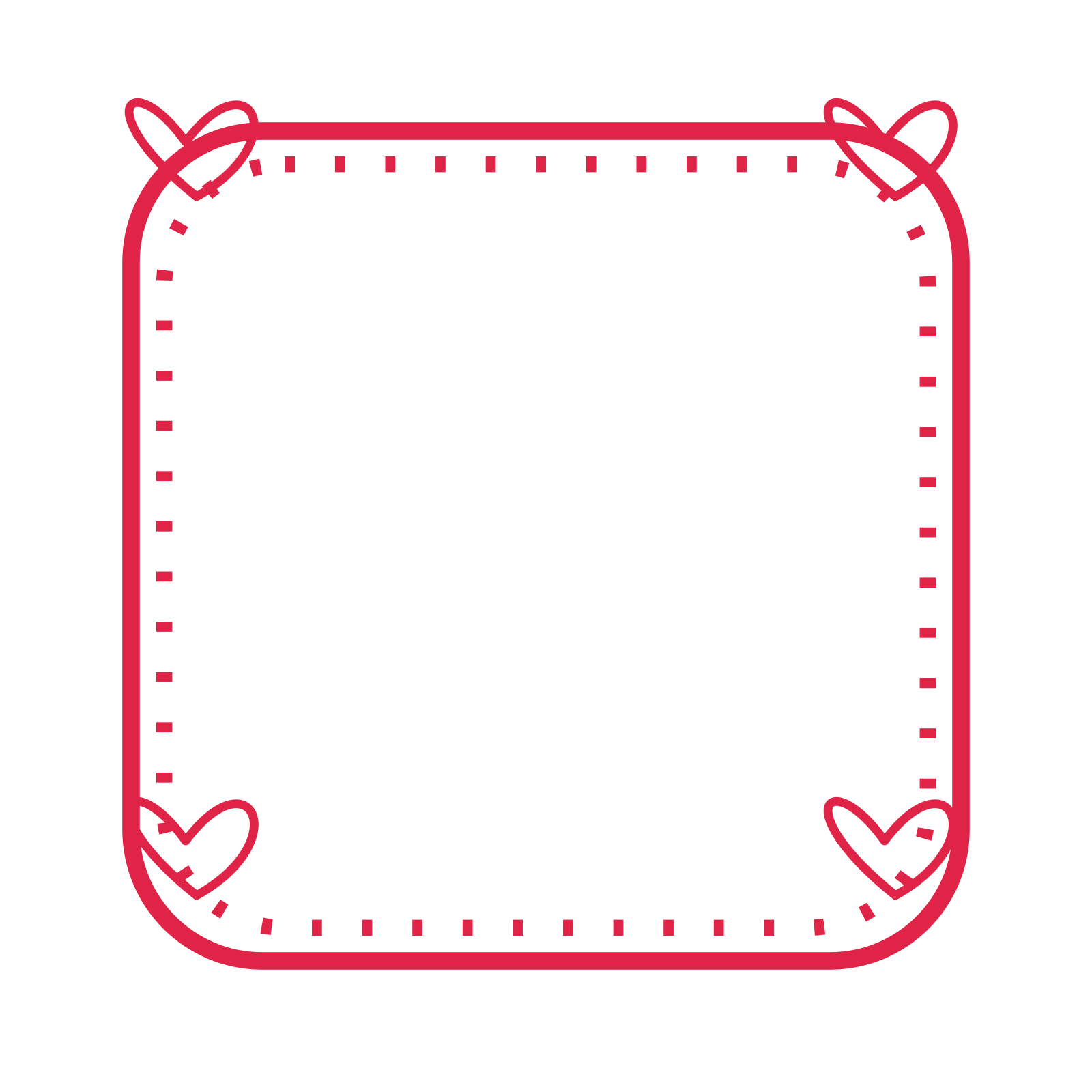 An open rounded frame with loop ornaments and a dotted border. The middle stays transparent for your text or photograph.