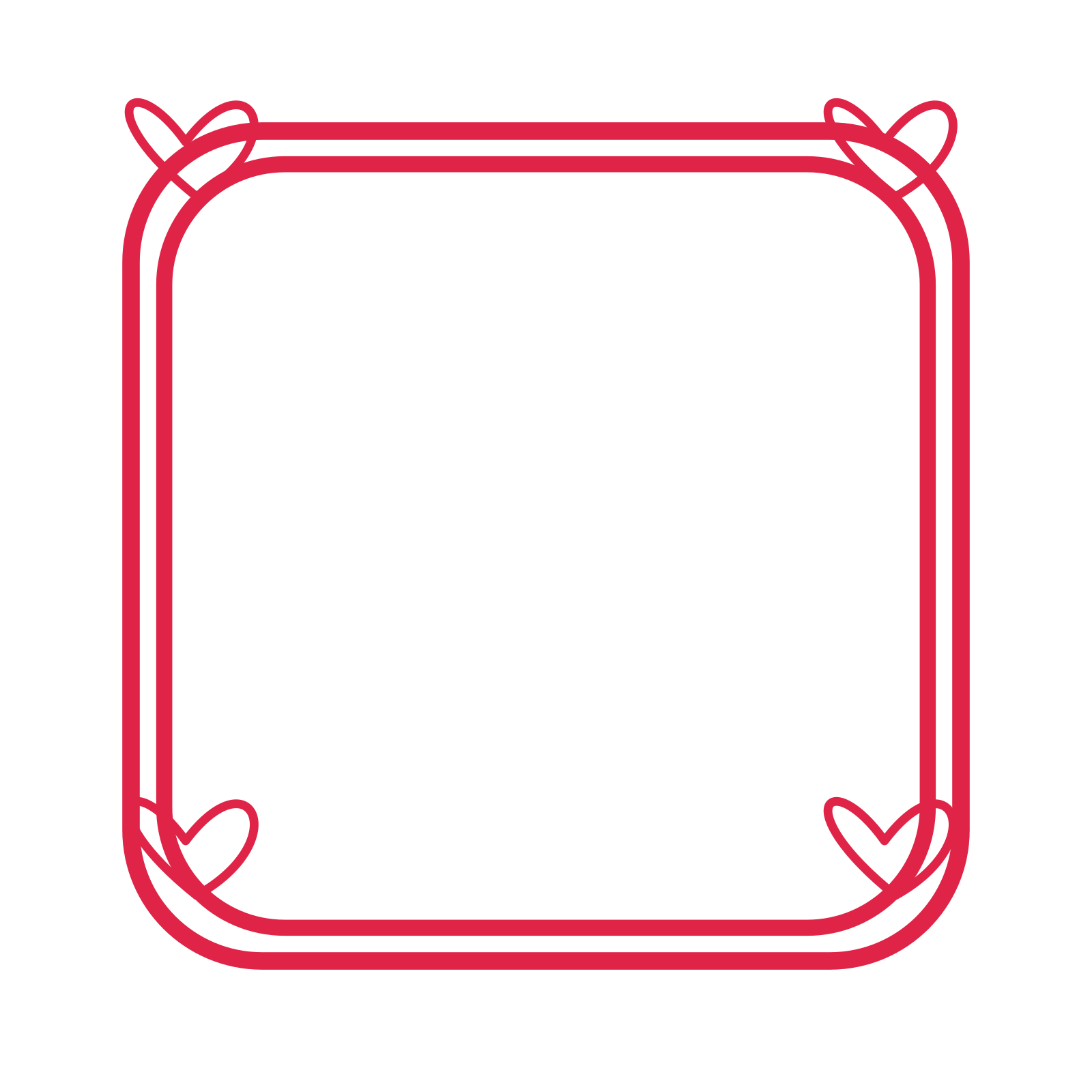 An open rounded frame with loop ornaments and a double border. The middle stays transparent for your text or photograph.
