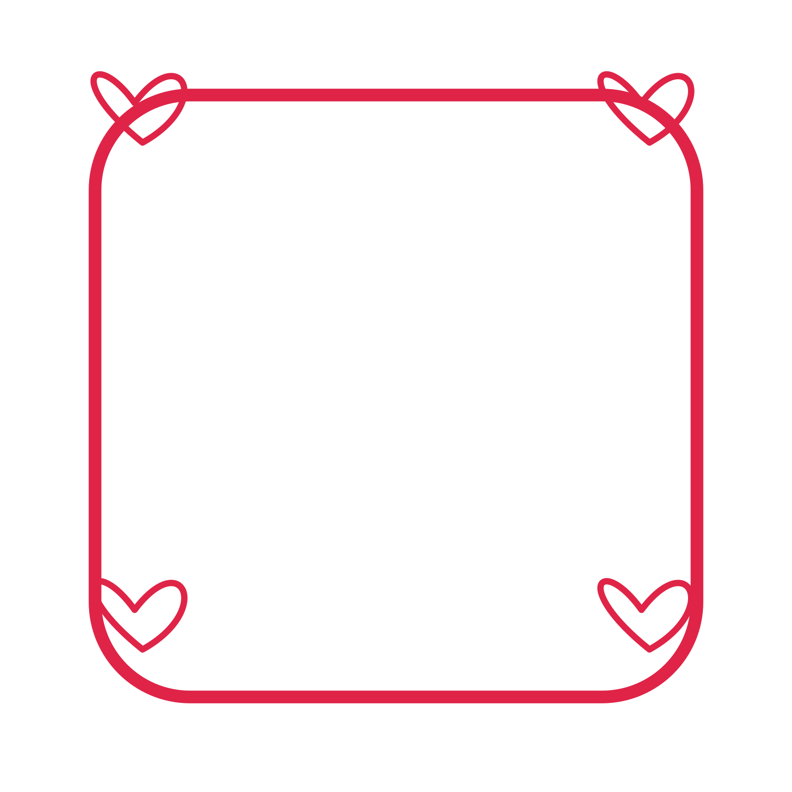 An open rounded frame with loop ornaments and a single border. The middle stays transparent for your text or photograph.