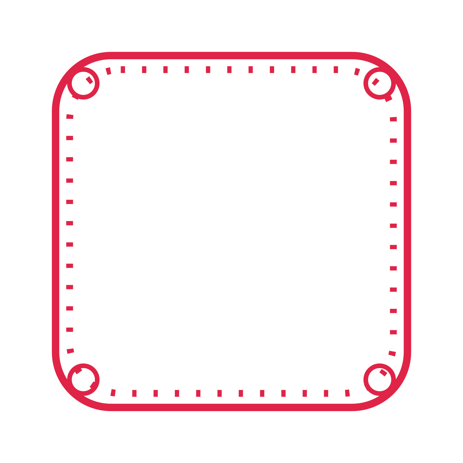 An open rounded frame with ring ornaments and a dotted border. The middle stays transparent for your text or photograph.