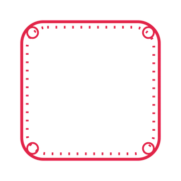 An open rounded frame with ring ornaments and a dotted border. The middle stays transparent for your text or photograph.