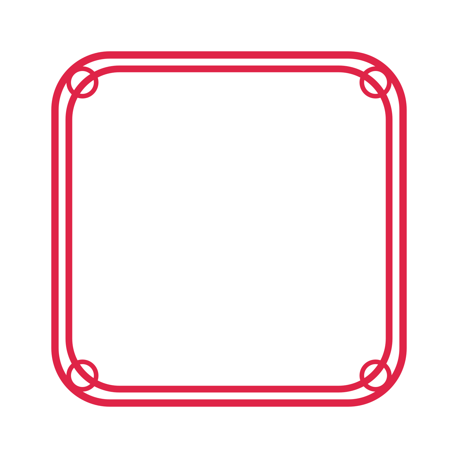 An open rounded frame with ring ornaments and a double border. The middle stays transparent for your text or photograph.