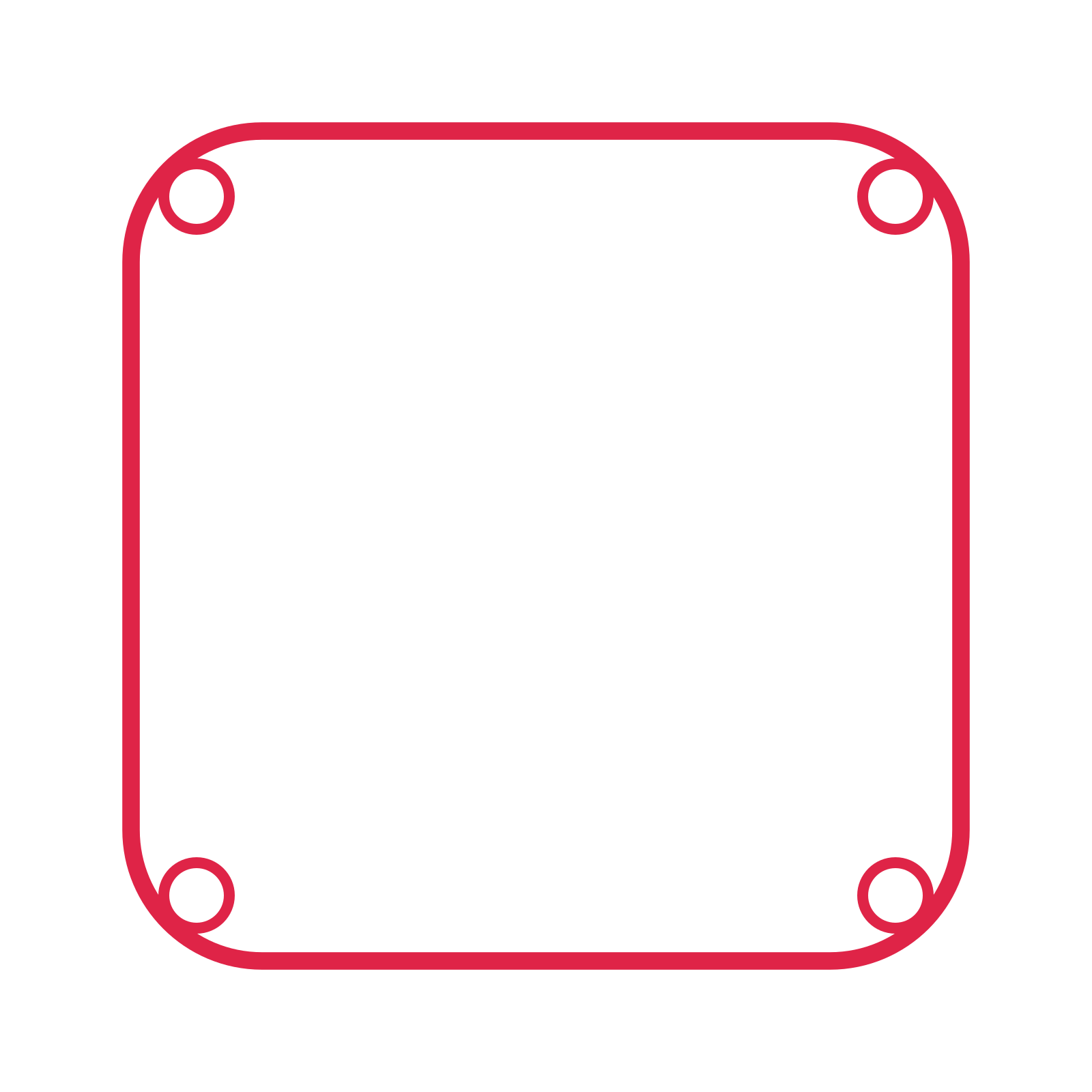 An open rounded frame with ring ornaments and a single border. The middle stays transparent for your text or photograph.