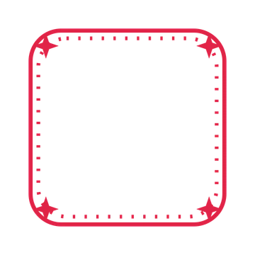 An open rounded frame with sparkle ornaments and a dotted border. The middle stays transparent for your text or photograph.