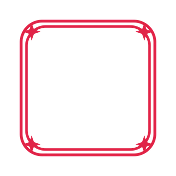 An open rounded frame with sparkle ornaments and a double border. The middle stays transparent for your text or photograph.