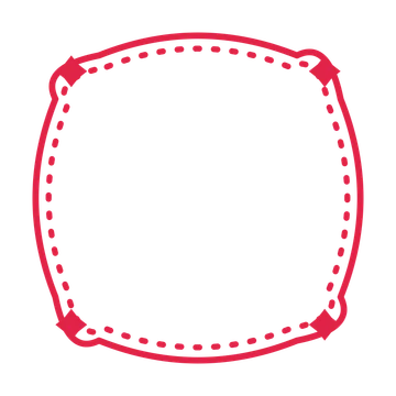 An open scallop frame with diamond ornaments and a dotted border. The middle stays transparent for your text or photograph.