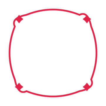 An open scallop frame with diamond ornaments and a single border. The middle stays transparent for your text or photograph.